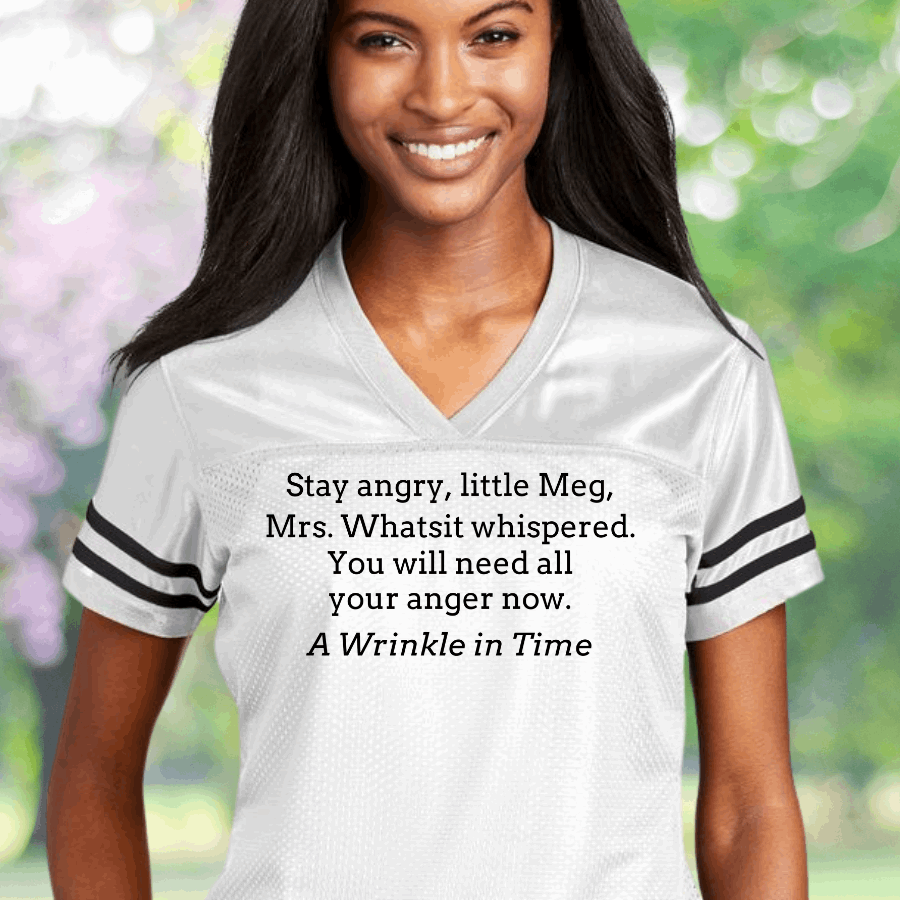 A Wrinkle In Time Stay Angry Little Meg Ladies' Replica Jersey