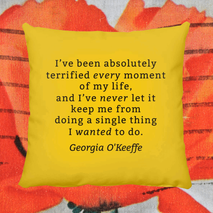 Georgia O'Keeffe Quote Throw Pillow