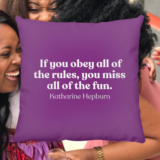 Katharine Hepburn Quote Throw Pillow