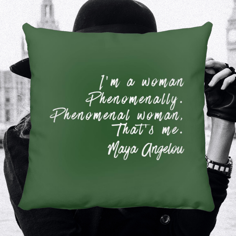 Maya Angelou Phenomenal Woman Quote Throw Pillow