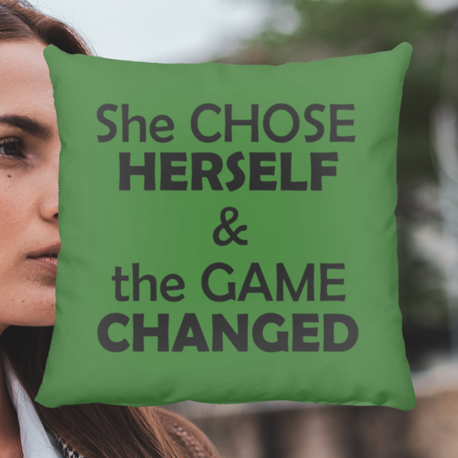 She Chose Herself And The Game Changed Throw Pillow