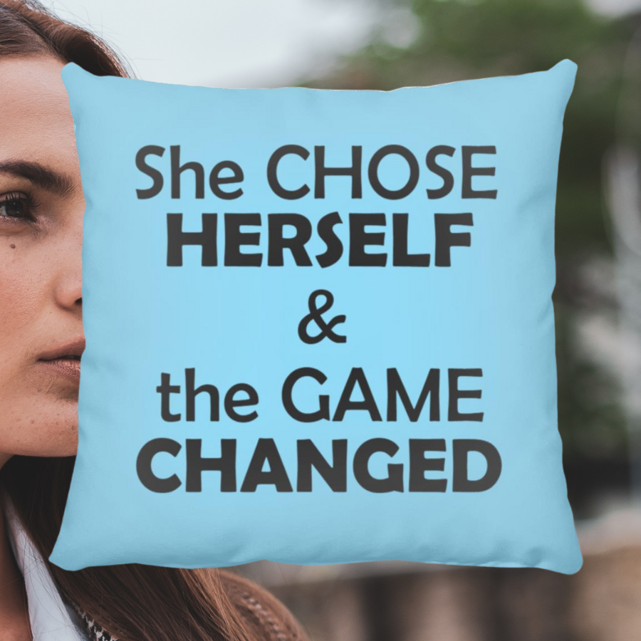 She Chose Herself And The Game Changed Throw Pillow