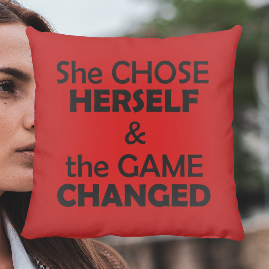 She Chose Herself And The Game Changed Throw Pillow