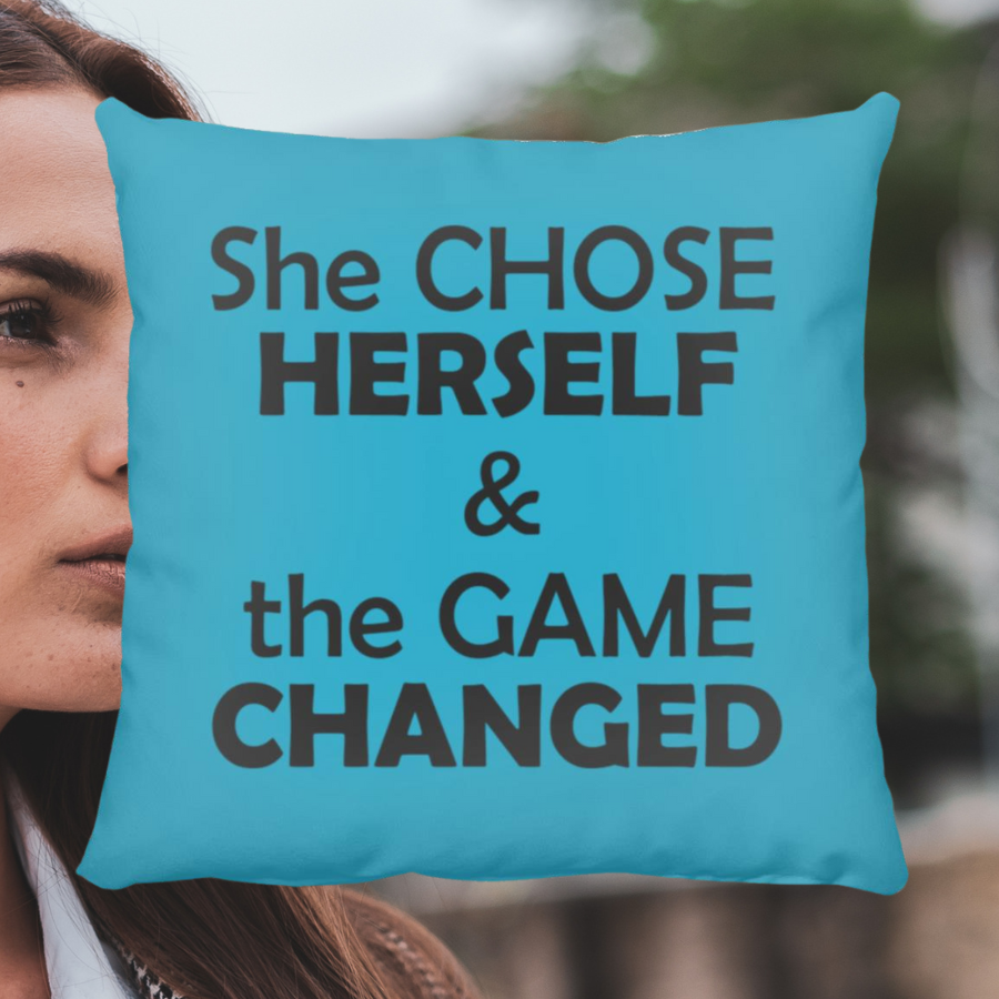 She Chose Herself And The Game Changed Throw Pillow