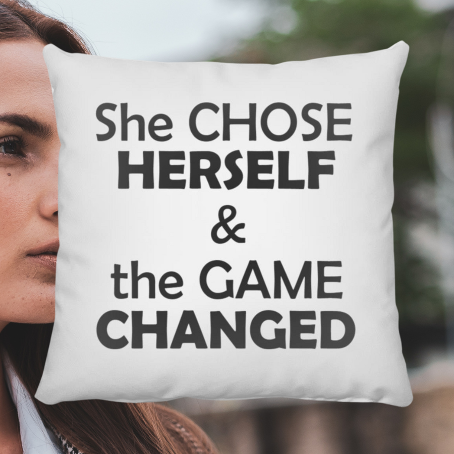 She Chose Herself And The Game Changed Throw Pillow